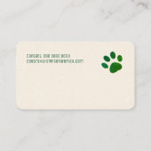 Dog Paw Eenvoudig Cream Papier Visitekaartje (Achterkant)
