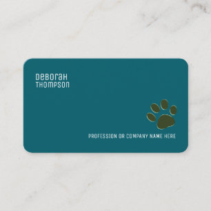 Dog Paw eenvoudig donkerblauw blauwgroen huisdier Visitekaartje