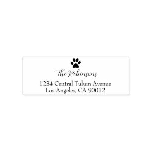 Dog Paw familienaam retouradres Zelfinktende Stempel