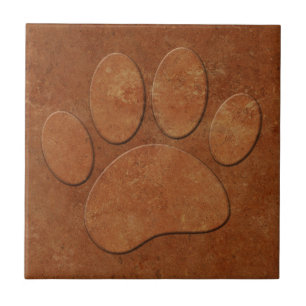 Dog Paw Faux Terracotta Print Tegeltje