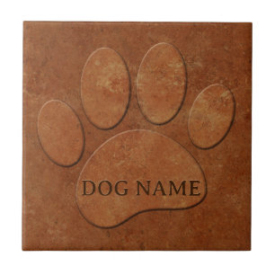 Dog Paw Faux Terracotta Print Tegeltje