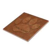 Dog Paw Faux Terracotta Print Tegeltje (Zijkant)