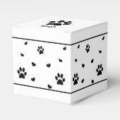 Dog Paw Favor Box Zwart-wit Paw Print Box Bedankdoosjes (Voorkant Zijde)