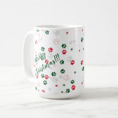 Dog Paw Furry Kerstmis Koffiemok (Voorkant links)