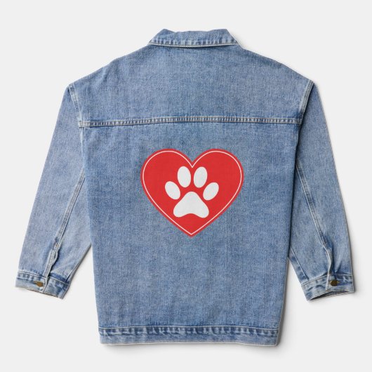 Dog Paw Heart Denim Jacket (Achterkant)