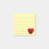 Dog Paw Heart Drawing Lined 3x3 Post-it® Notes (Voorkant)