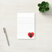 Dog Paw Heart Drawing Lined Post-it® Notes (Kantoor)