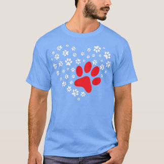 Dog Paw Heart Hondenliefhebber Puppy Owner T-shirt