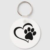 Dog Paw & Heart Keychain (Voorkant)