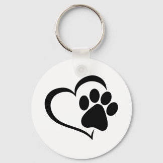 Dog Paw & Heart Keychain