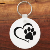 Dog Paw & Heart Keychain (Voorkant)