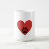 Dog Paw Heart Mug – Cute Dog Lover Coffee Cup Gift Koffiemok (Center)