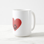 Dog Paw Heart Mug – Cute Dog Lover Coffee Cup Gift Koffiemok (Voorkant rechts)
