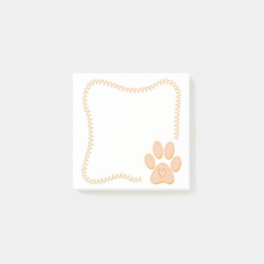 Dog Paw Heart Post-it Notes (Voorkant)