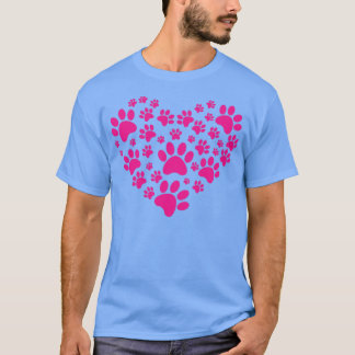 Dog Paw Heart T-shirt
