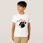 Dog Paw Hearts I Love my Dog Kinder T shirt (Voorkant volledig)
