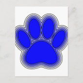 Dog Paw in blauw met contouren Briefkaart (Voorkant)