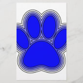 Dog Paw in blauw met contouren Briefpapier (Voorkant)
