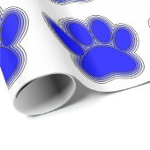 Dog Paw in blauw met contouren Cadeaupapier (Rol Hoek)
