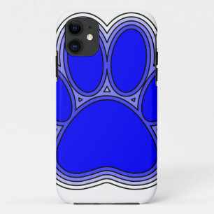 Dog Paw in blauw met contouren Case-Mate iPhone Case
