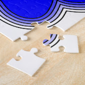 Dog Paw in blauw met contouren Legpuzzel (Zijkant)