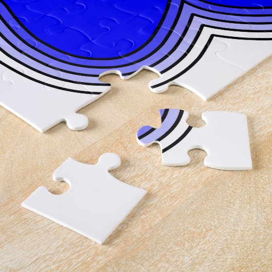 Dog Paw in blauw met contouren Legpuzzel (Zijkant)