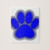 Dog Paw in blauw met contouren Legpuzzel (Verticaal)
