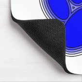 Dog Paw in blauw met contouren Muismat (Hoek)