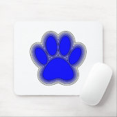 Dog Paw in blauw met contouren Muismat (Met muis)