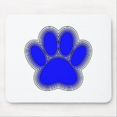 Dog Paw in blauw met contouren Muismat (Voorkant)