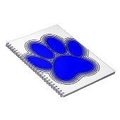 Dog Paw in blauw met contouren Notitieboek (Rechterzijde)