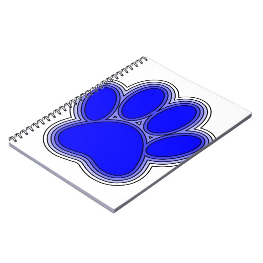 Dog Paw in blauw met contouren Notitieboek (Linkerzijde)