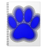 Dog Paw in blauw met contouren Notitieboek (Voorkant)