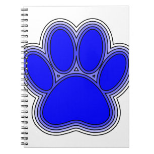 Dog Paw in blauw met contouren Notitieboek