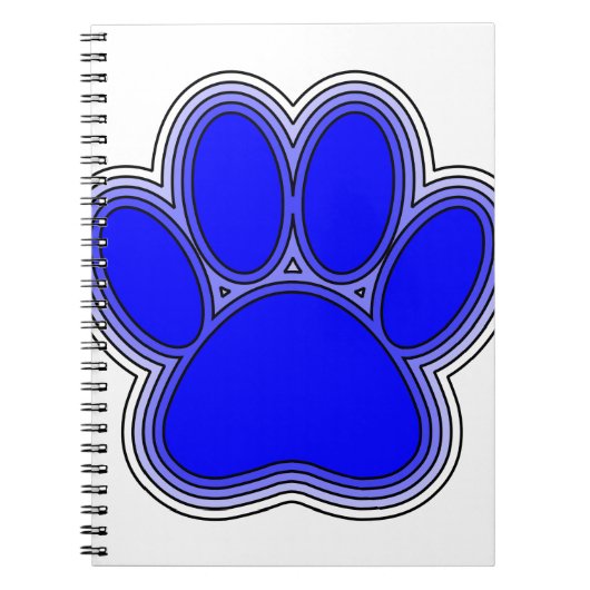 Dog Paw in blauw met contouren Notitieboek (Voorkant)