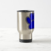 Dog Paw in blauw met contouren Reisbeker (Center)