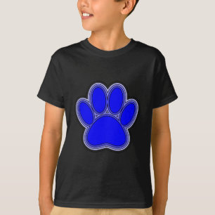 Dog Paw in blauw met contouren T-shirt