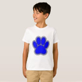 Dog Paw in blauw met contouren T-shirt (Voorkant volledig)