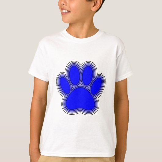 Dog Paw in blauw met contouren T-shirt (Voorkant)
