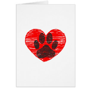 Dog Paw in rood hart