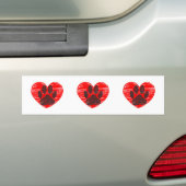 Dog Paw in rood hart Bumpersticker (Op auto)