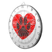 Dog Paw in rood hart Dartbord (Voorkant Rechts)