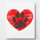 Dog Paw in rood hart Fotoplaat (Voorkant)