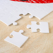 Dog Paw in rood hart Legpuzzel (Zijkant)