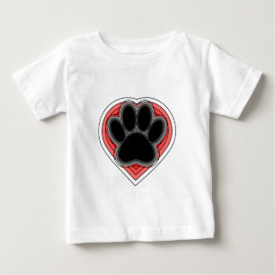 Dog Paw in rood hart met contouren