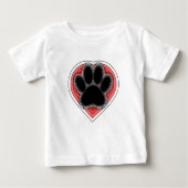 Dog Paw in rood hart met contouren (Voorkant)
