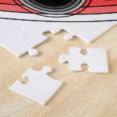 Dog Paw in rood hart met contouren Legpuzzel (Zijkant)