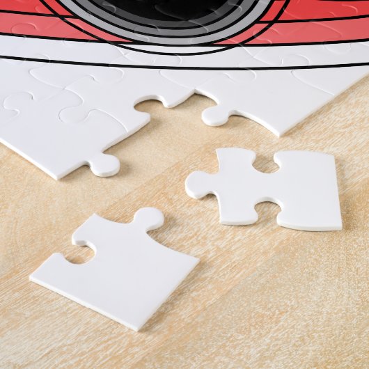 Dog Paw in rood hart met contouren Legpuzzel (Zijkant)