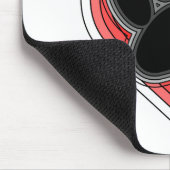 Dog Paw in rood hart met contouren Muismat (Hoek)