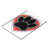 Dog Paw in rood hart met contouren Notitieboek (Linkerzijde)